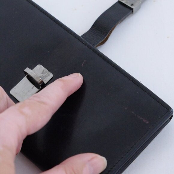 Vintage Gucci Black Leather Long Bifold Flap Silver-Tone Hardware Wallet - Picture 15 of 16